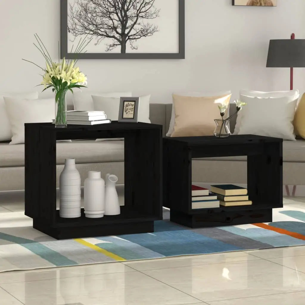 vidaXL Coffee Tables 2 Pcs End Nesting Table for Living Room Solid Wood Pine - Furniture > Tables > Accent Tables >