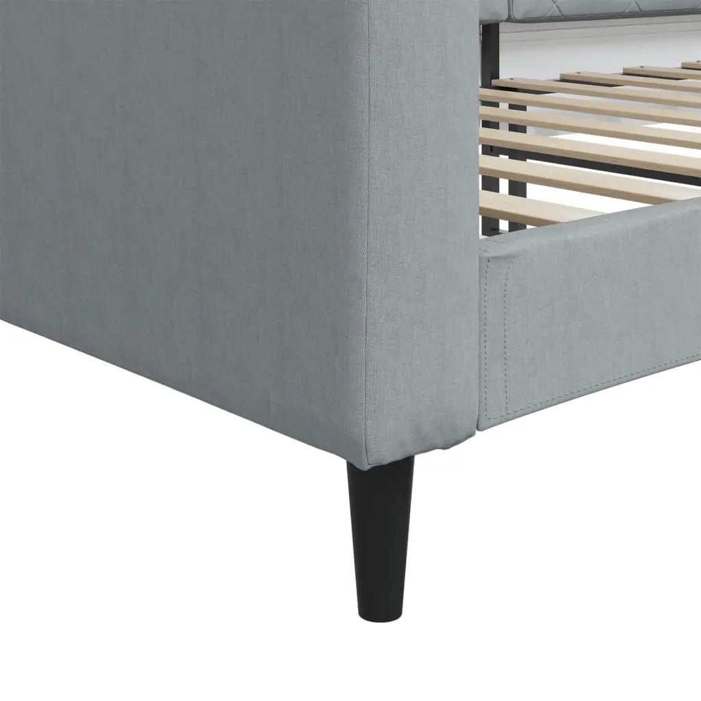 vidaXL Day Bed Light Gray 39.4’’x74.8’’ Twin Fabric - Furniture > Beds & Accessories > Beds & Bed Frames