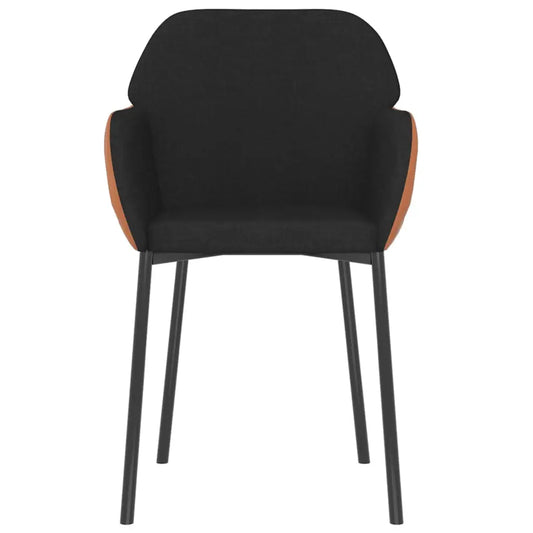 vidaXL Dining Chairs 2 Pcs Accent Upholstered Chair Fabric and Faux Leather - Furniture > Chairs > Kitchen & Dining