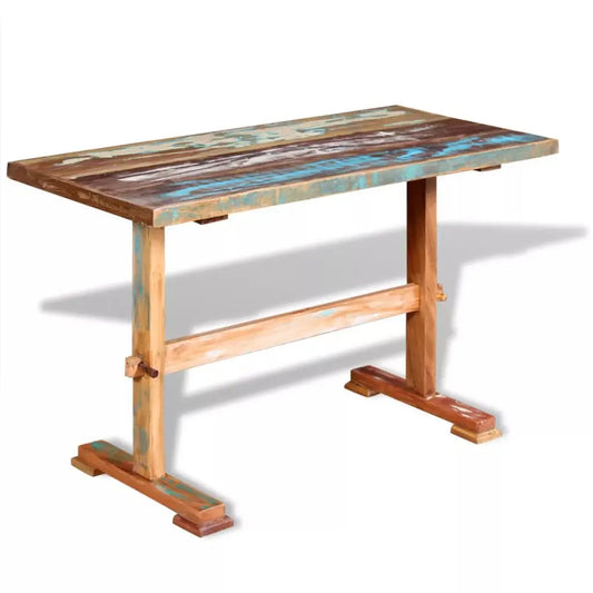vidaXL Dining Table Kitchen Dining Room Dinner Table Solid Reclaimed Wood - 110 x 55 x 78 cm/ 1 pcs - Furniture >