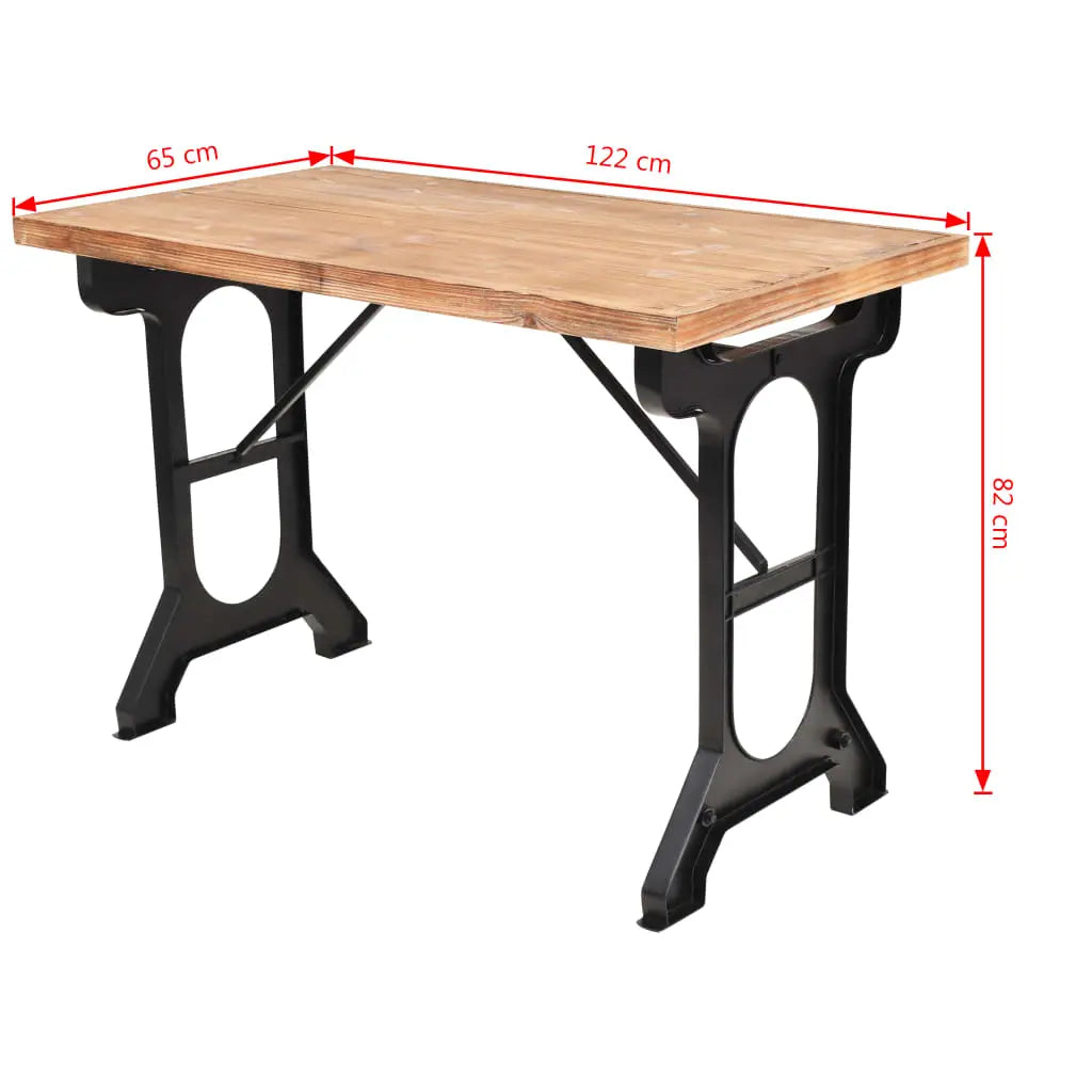 vidaXL Dining Table Solid Fir Wood Top 48’’x25.6’’x32.3’’ - Furniture > Tables > Kitchen & Dining Room Tables