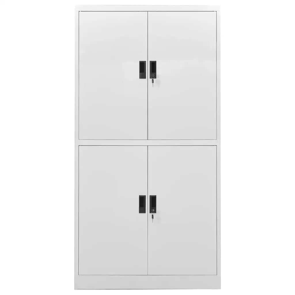 vidaXL Filing Cabinet Storage Metal Cabinet with Shelves for Home Office Steel - White - Furniture > Cabinets & Storage