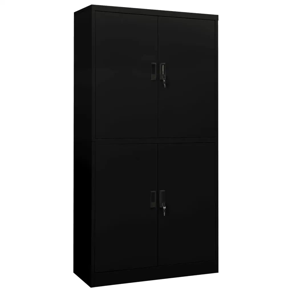 vidaXL Filing Cabinet Storage Metal Cabinet with Shelves for Home Office Steel - White - Furniture > Cabinets & Storage