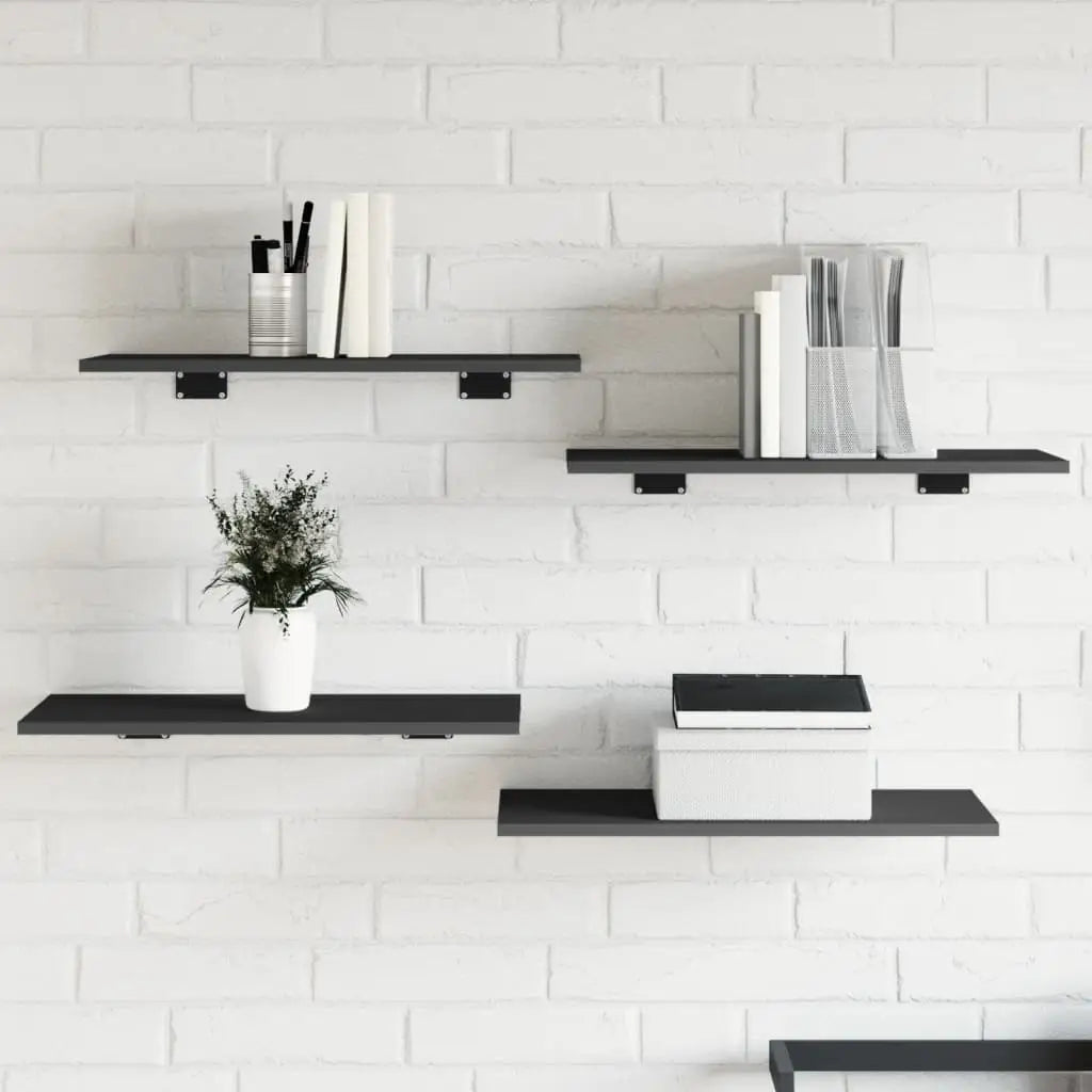 vidaXL Floating Shelf Wall Bookshelf Board for Living Room Engineered Wood - 23.6’’ x 11.8’’ x 0.6’’/ 8 pcs - Furniture