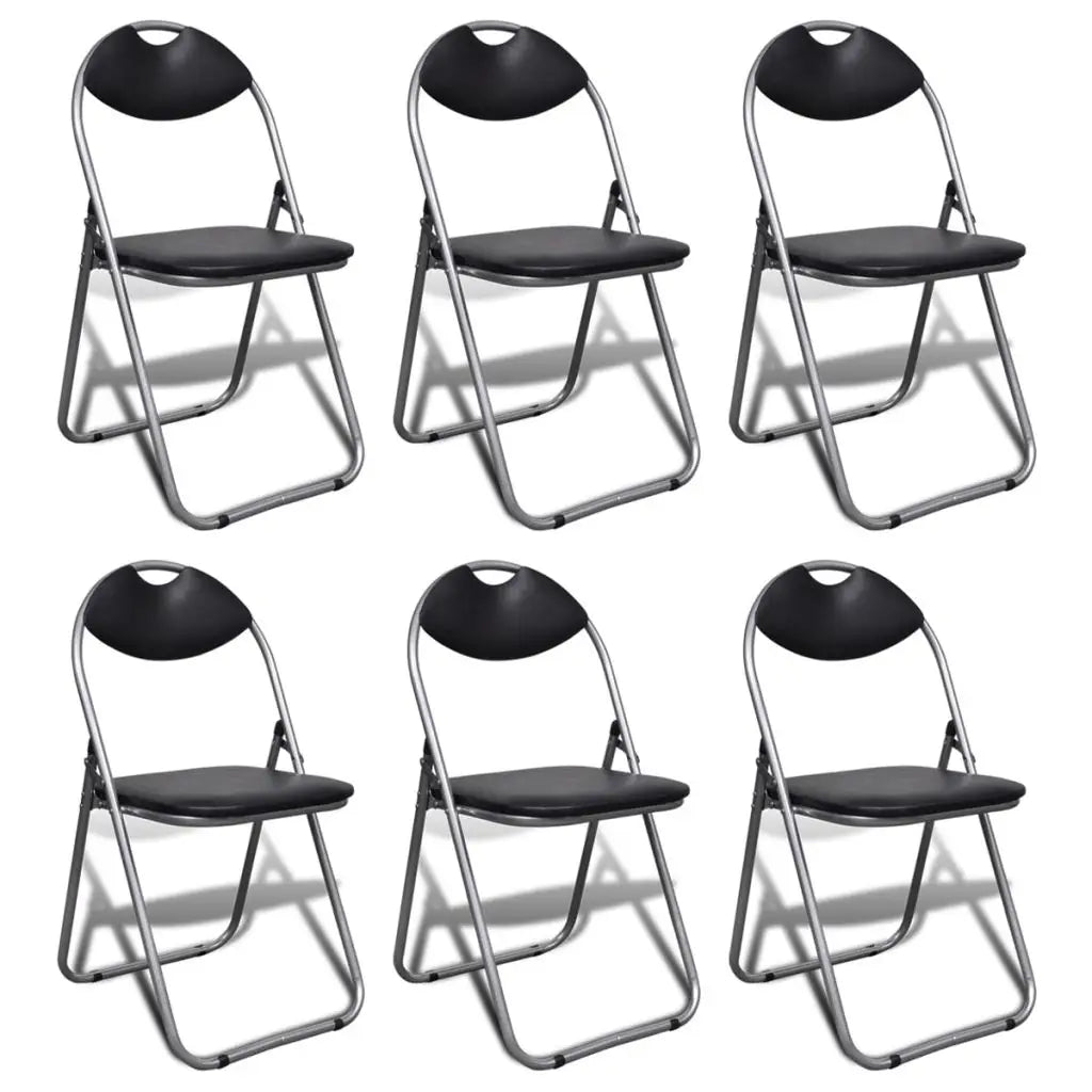vidaXL Folding Chairs 6 pcs Faux Leather - Furniture > Chairs > Folding Chairs & Stools