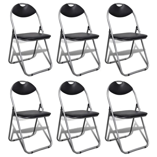 vidaXL Folding Chairs 6 pcs Faux Leather - Furniture > Chairs > Folding Chairs & Stools
