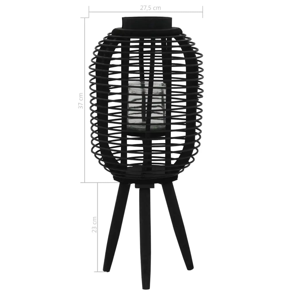 vidaXL Freestanding Candle Lantern Holder Bamboo Black - Home & Garden > Decor > Home Fragrance Accessories > Candle