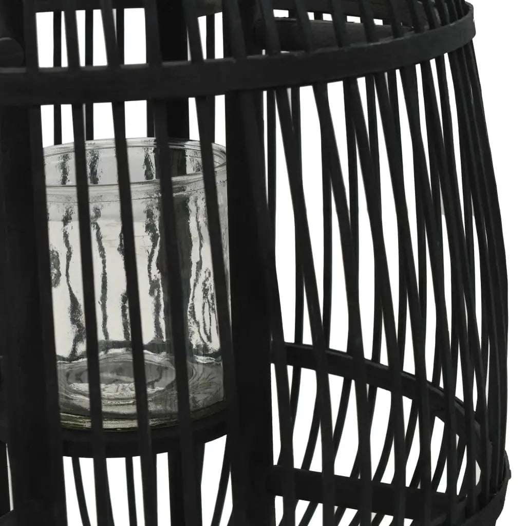 vidaXL Freestanding Candle Lantern Holder Bamboo Black - Home & Garden > Decor > Home Fragrance Accessories > Candle