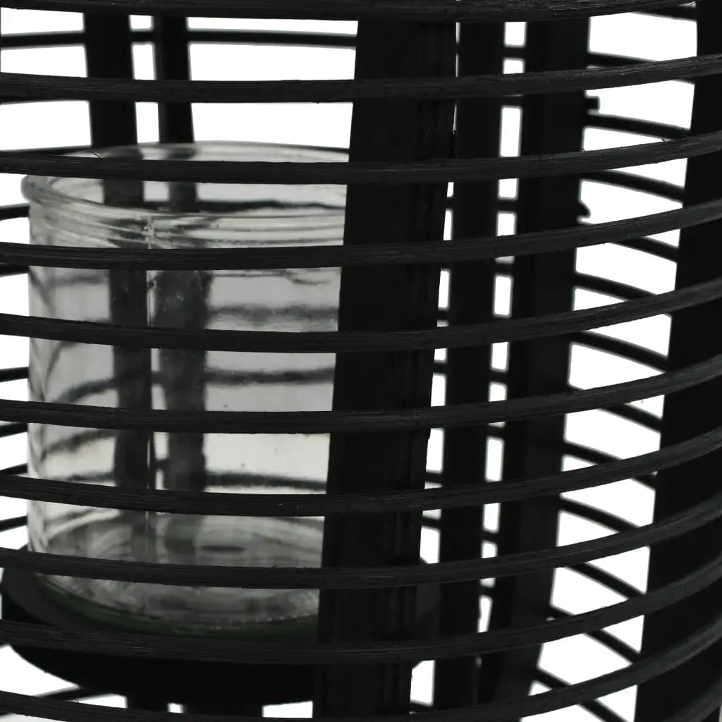 vidaXL Freestanding Candle Lantern Holder Bamboo Black - Home & Garden > Decor > Home Fragrance Accessories > Candle