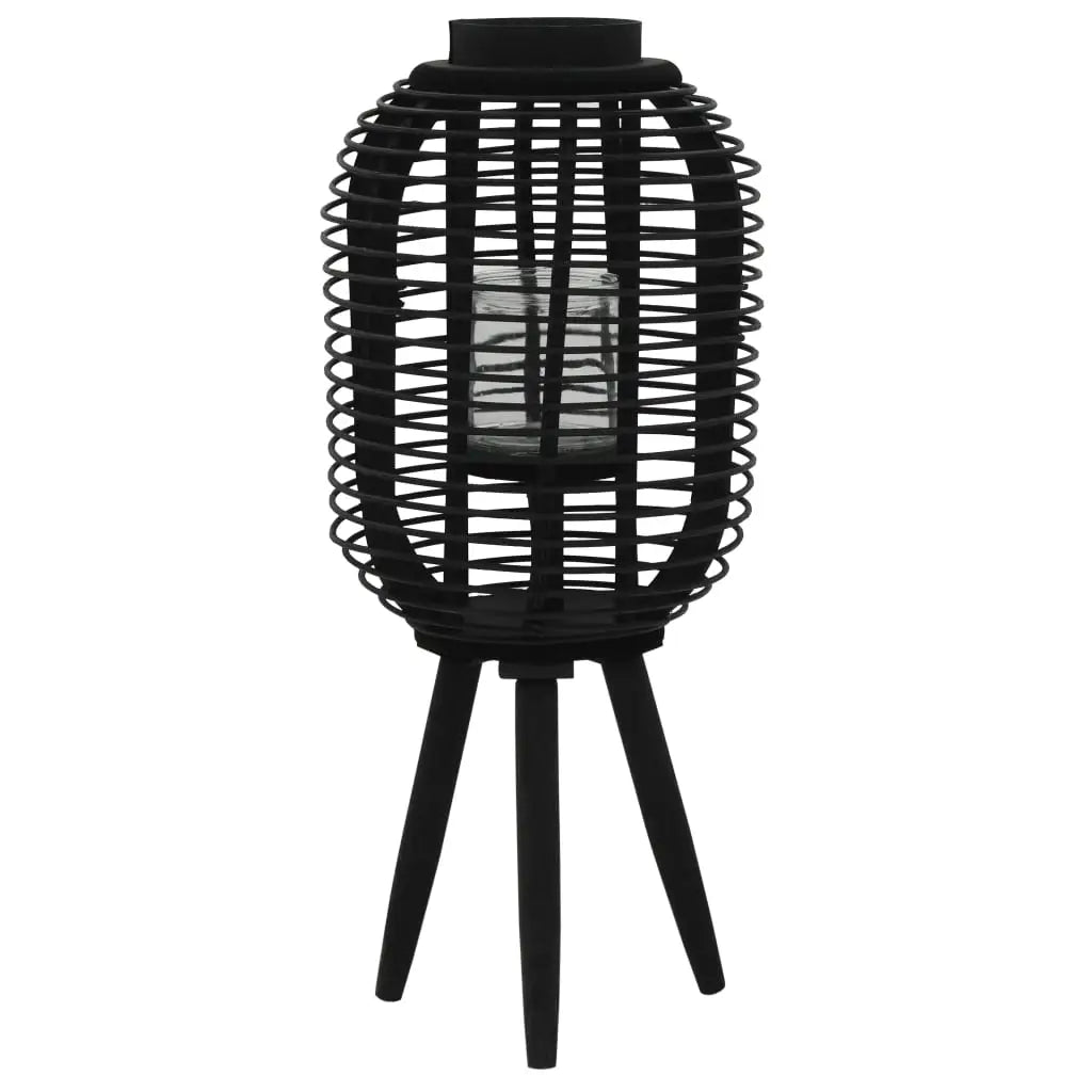 vidaXL Freestanding Candle Lantern Holder Bamboo Black - Home & Garden > Decor > Home Fragrance Accessories > Candle
