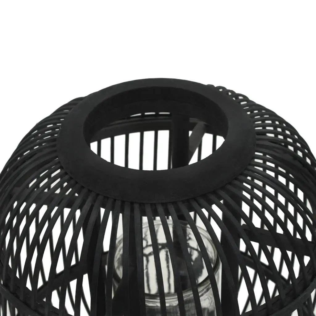 vidaXL Freestanding Candle Lantern Holder Bamboo Black - Home & Garden > Decor > Home Fragrance Accessories > Candle