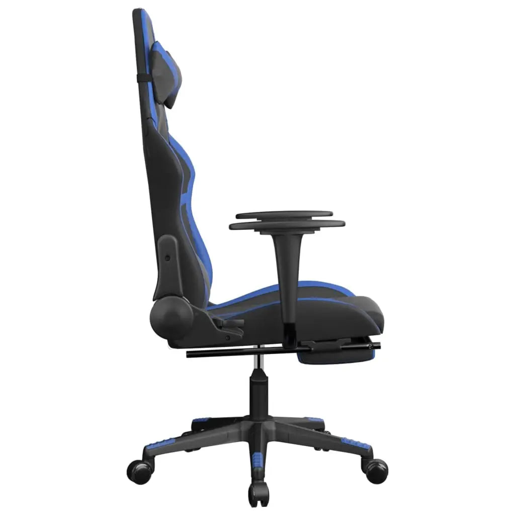 vidaXL Gaming Chair with Footrest Black and Blue Faux Leather - Furniture > Chairs > Gaming Chairs
