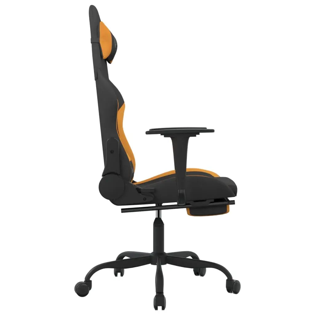 vidaXL Gaming Chair with Footrest Black and Orange Fabric - Furniture > Chairs > Gaming Chairs