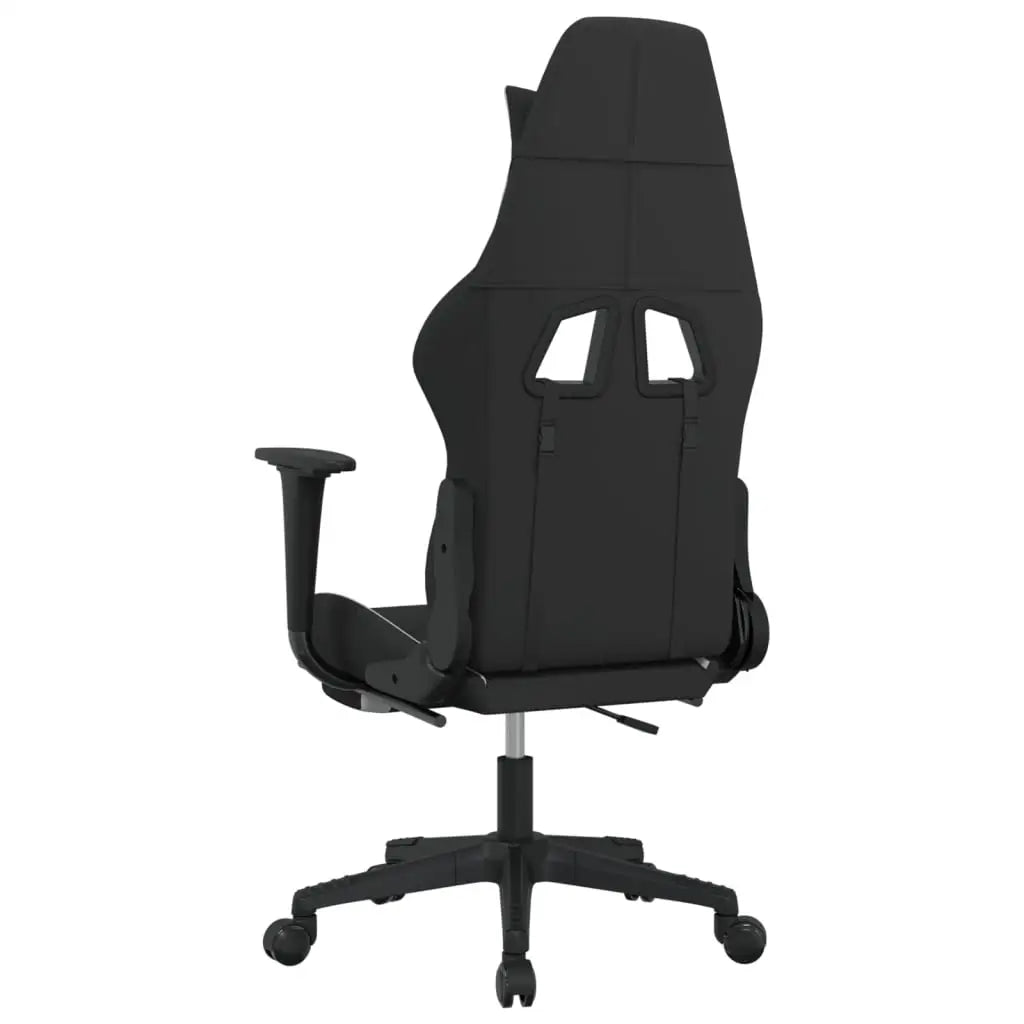 vidaXL Gaming Chair with Footrest Black and White Fabric - Furniture > Chairs > Gaming Chairs