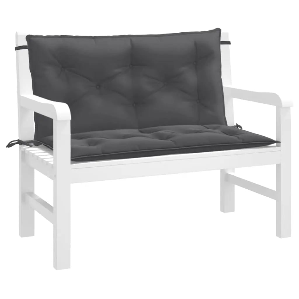 vidaXL Garden Bench Cushions Seat Pad Outdoor Patio Furniture 2 Pcs Fabric - Melange anthracite / 39.3’’ x 19.7’’ x