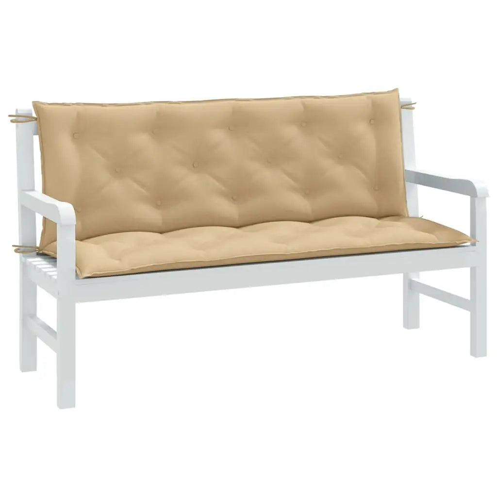 vidaXL Garden Bench Cushions Seat Pad Outdoor Patio Furniture 2 Pcs Fabric - Melange beige / 59.1’’ x 19.7’’ x 2.8’’/ 1