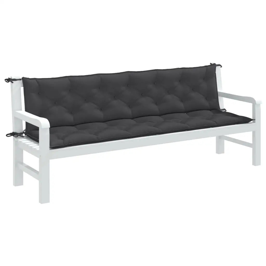 vidaXL Garden Bench Cushions Seat Pad Outdoor Patio Furniture 2 Pcs Fabric - Melange anthracite / 78.8’’ x 19.7’’ x