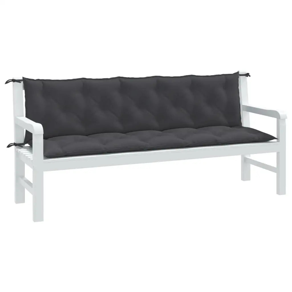 vidaXL Garden Bench Cushions Seat Pad Outdoor Patio Furniture 2 Pcs Fabric - Melange anthracite / 70.9’’ x 19.7’’ x
