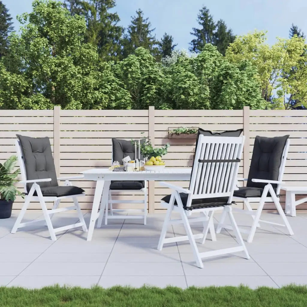 vidaXL Garden Highback Chair Cushions 4 pcs Anthracite 47.2’’x19.7’’x2.8’’ Fabric - Anthracite / 6 pcs - Home & Garden