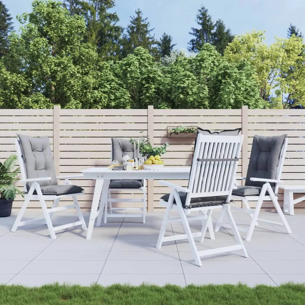 vidaXL Garden Highback Chair Cushions 4 pcs Anthracite 47.2’’x19.7’’x2.8’’ Fabric - Anthracite / 6 pcs - Home & Garden