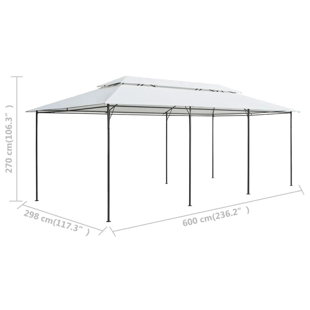 vidaXL Gazebo 236.2’’x117.3’’x106.3’’ White 0.6 oz/ft² - Home & Garden > Lawn & Garden > Outdoor Living > Outdoor