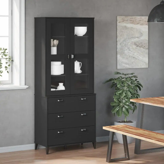 vidaXL Highboard Storage Console Cabinet Living Room Furniture Solid Wood Pine - Furniture > Cabinets & Storage >