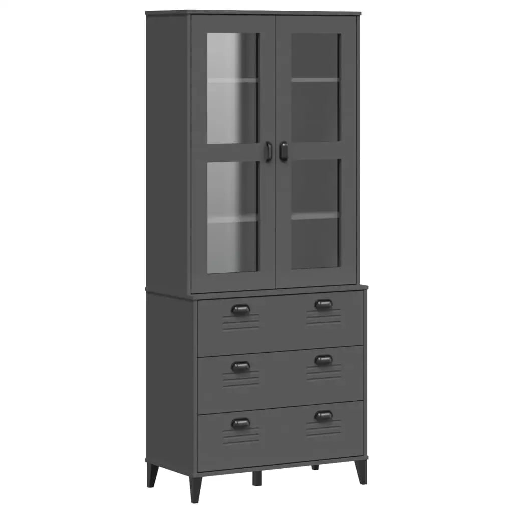 vidaXL Highboard Storage Console Cabinet Living Room Furniture Solid Wood Pine - Furniture > Cabinets & Storage >