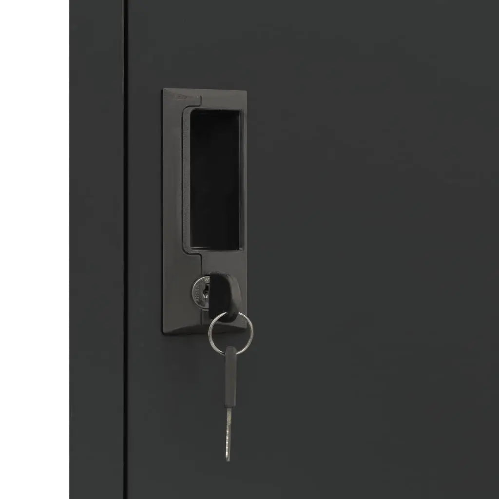 vidaXL Locker Cabinet Anthracite 15’’x17.7’’x70.9’’ Steel - Furniture > Cabinets & Storage > Storage Cabinets & Lockers