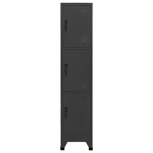 vidaXL Locker Cabinet Anthracite 15’’x17.7’’x70.9’’ Steel - Furniture > Cabinets & Storage > Storage Cabinets & Lockers