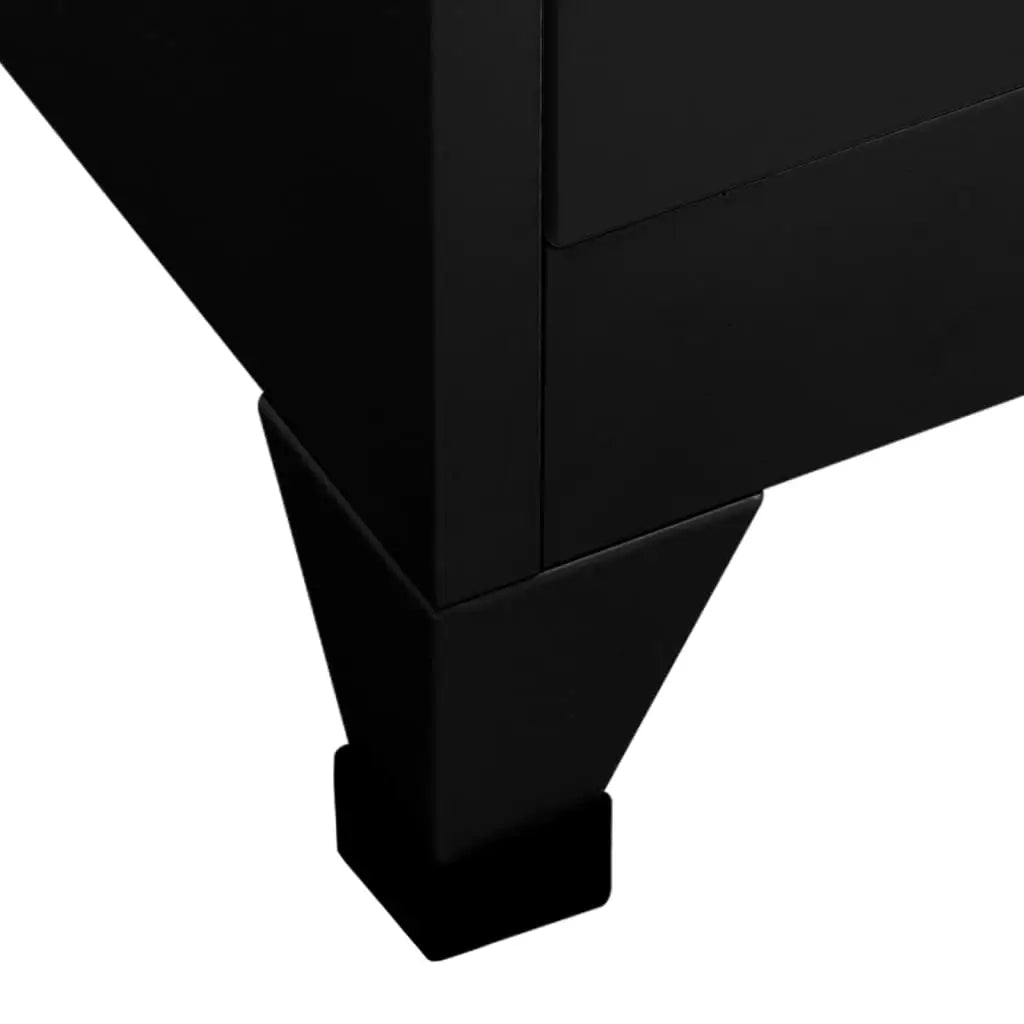 vidaXL Locker Cabinet Black 35.4’’x15.7’’x70.9’’ Steel - Furniture > Cabinets & Storage > Storage Cabinets & Lockers
