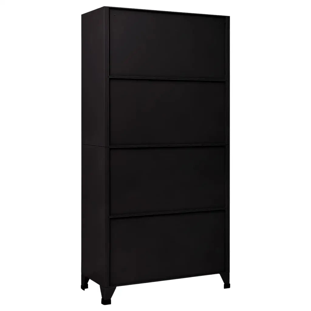 vidaXL Locker Cabinet Black 35.4’’x15.7’’x70.9’’ Steel - Furniture > Cabinets & Storage > Storage Cabinets & Lockers