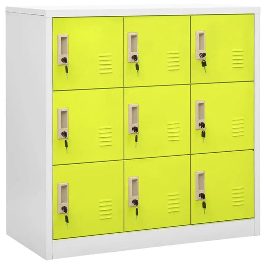 vidaXL Locker Cabinet Light Gray and Green 35.4’’x17.7’’x36.4’’ Steel - Light grey and green / 1 pcs - Furniture >