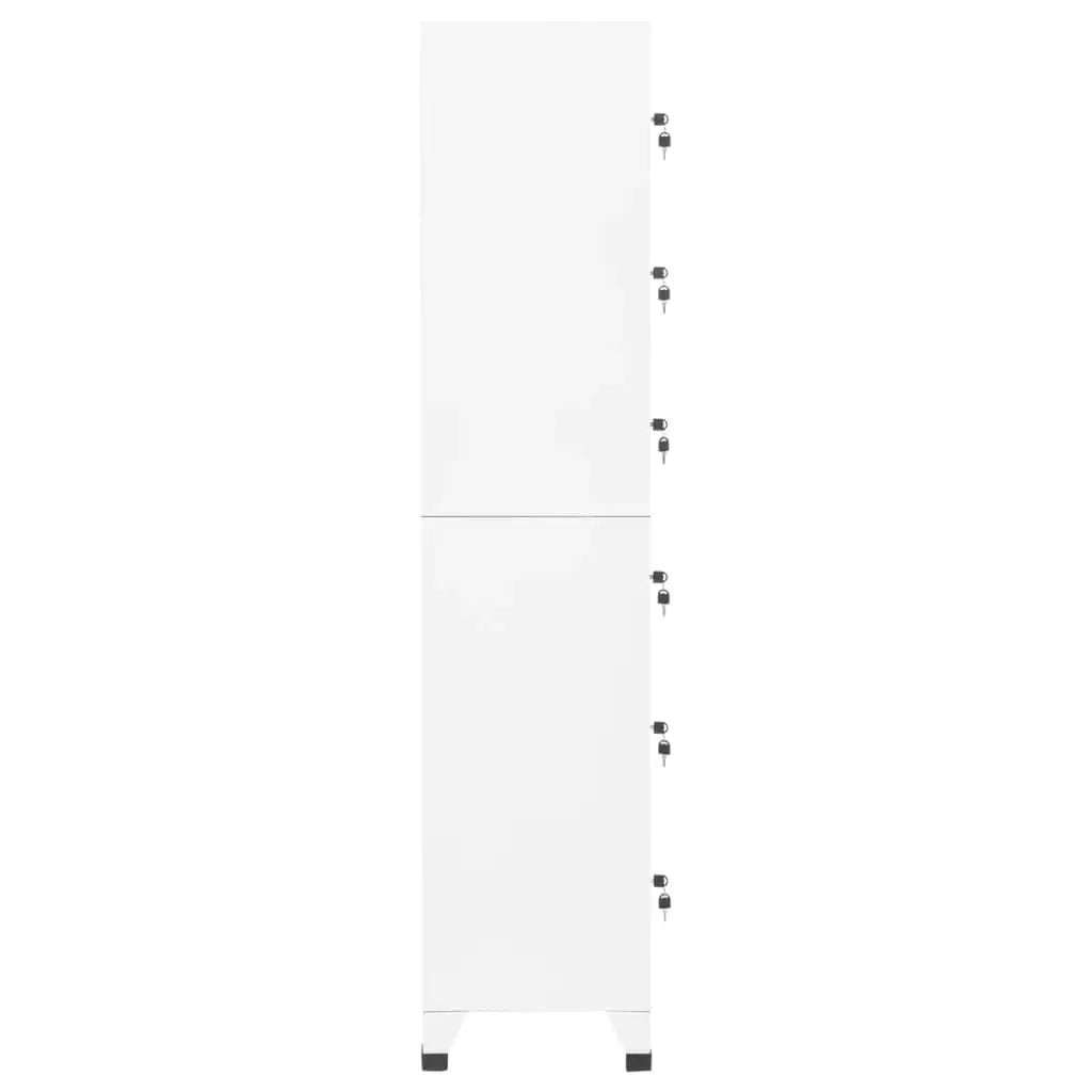 vidaXL Locker Cabinet White 15’’x15.7’’x70.9’’ Steel - Furniture > Cabinets & Storage > Storage Cabinets & Lockers