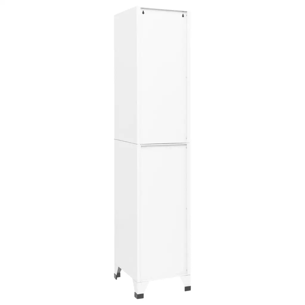 vidaXL Locker Cabinet White 15’’x15.7’’x70.9’’ Steel - Furniture > Cabinets & Storage > Storage Cabinets & Lockers