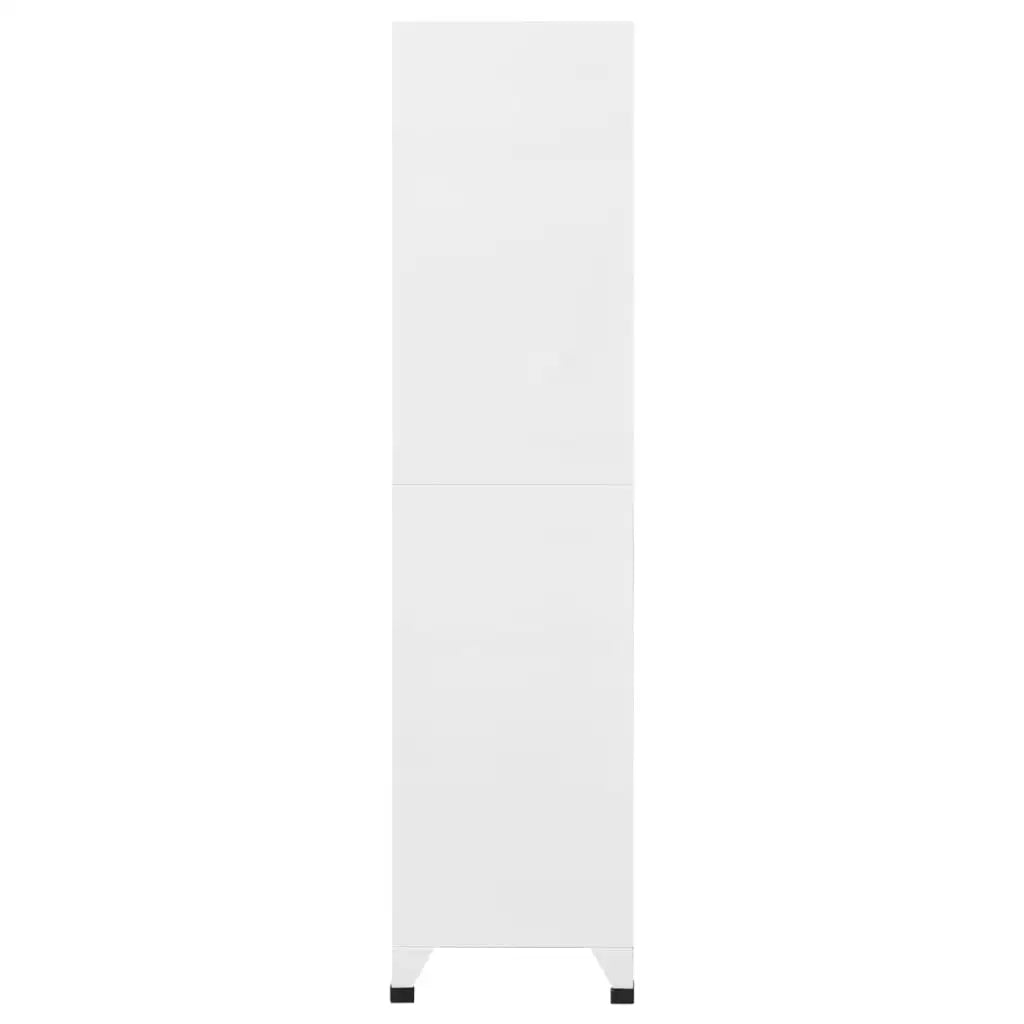 vidaXL Locker Cabinet White 35.4’’x17.7’’x70.9’’ Steel - Furniture > Cabinets & Storage > Storage Cabinets & Lockers