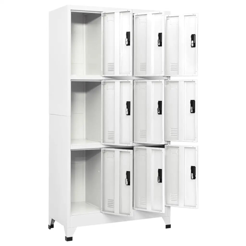 vidaXL Locker Cabinet White 35.4’’x17.7’’x70.9’’ Steel - Furniture > Cabinets & Storage > Storage Cabinets & Lockers