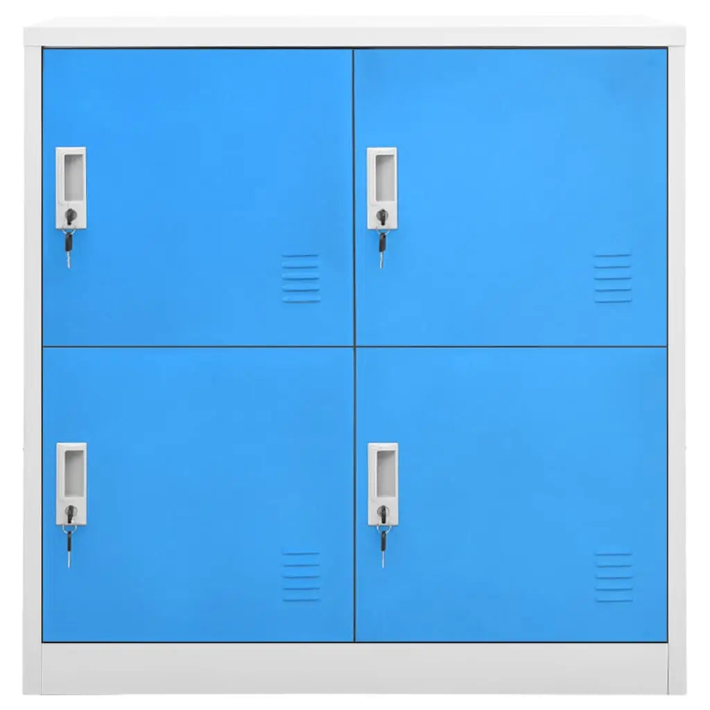 vidaXL Locker Cabinets 2 pcs Light Gray and Blue 35.4’’x17.7’’x36.4’’ Steel - Light grey and blue / 2 pcs - Furniture >