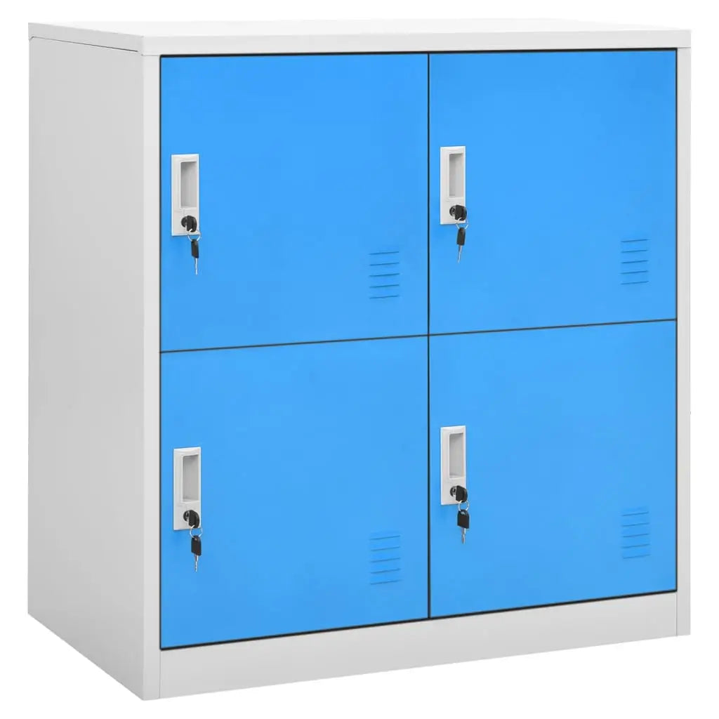 vidaXL Locker Cabinets 2 pcs Light Gray and Blue 35.4’’x17.7’’x36.4’’ Steel - Light grey and blue / 2 pcs - Furniture >