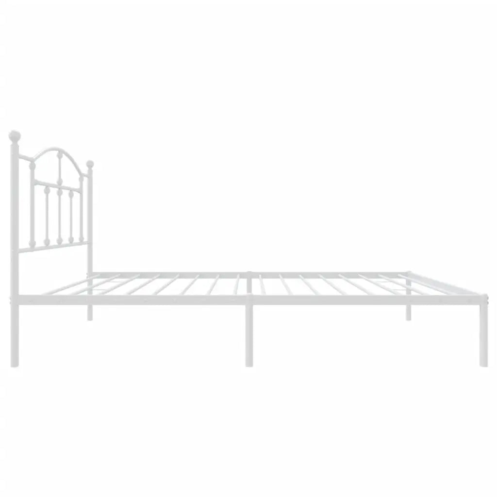 vidaXL Metal Bed Frame with Headboard White 39.4’’x74.8’’ Twin - Furniture > Beds & Accessories > Beds & Bed Frames