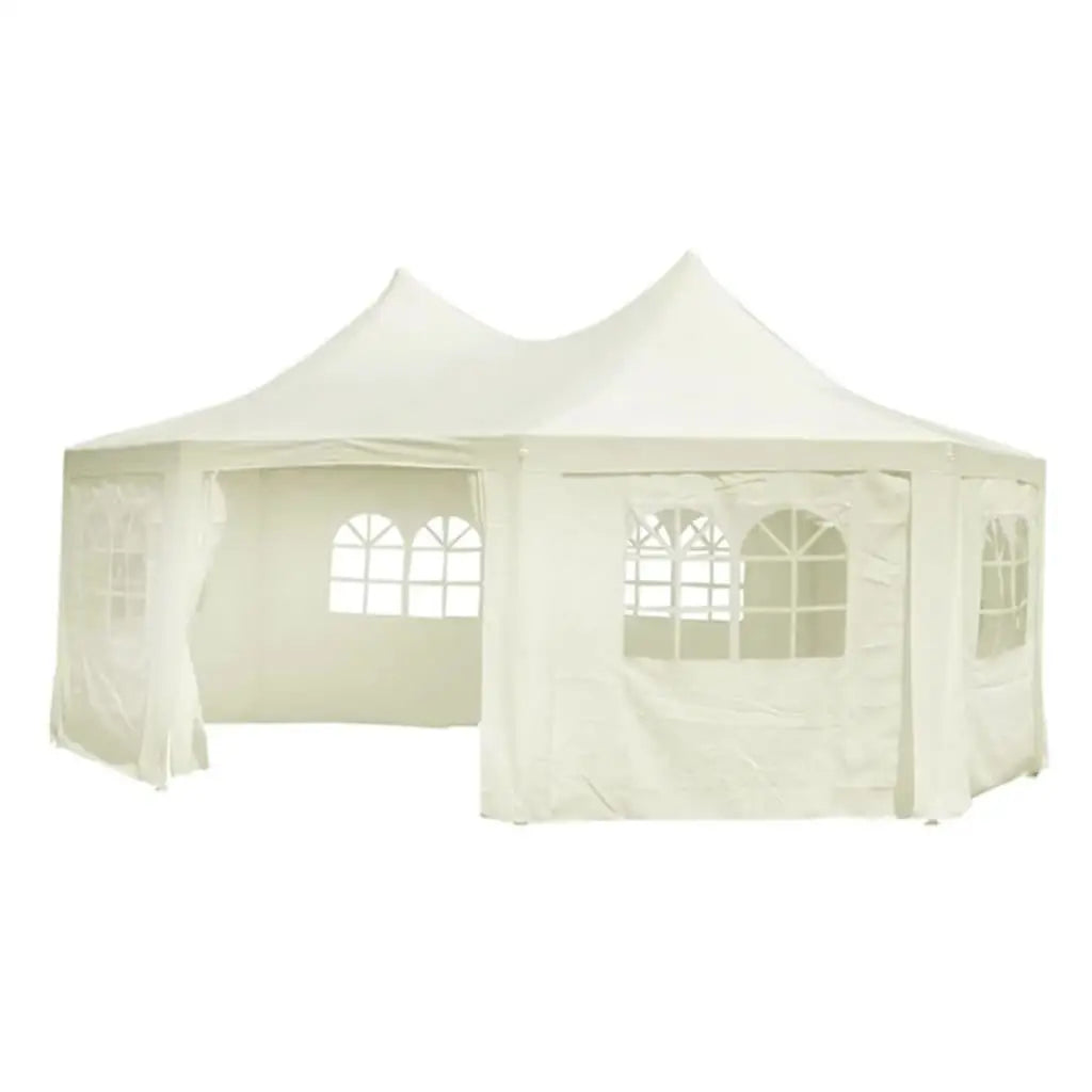 vidaXL Octagonal Party Tent Cream 19.7’x14.4’x11.5’ - Home & Garden > Lawn & Garden > Outdoor Living > Outdoor