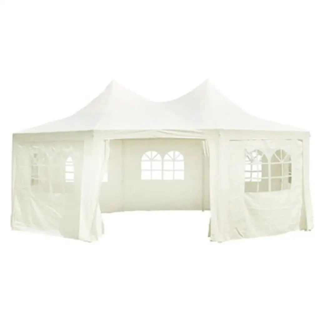 vidaXL Octagonal Party Tent Cream 19.7’x14.4’x11.5’ - Home & Garden > Lawn & Garden > Outdoor Living > Outdoor