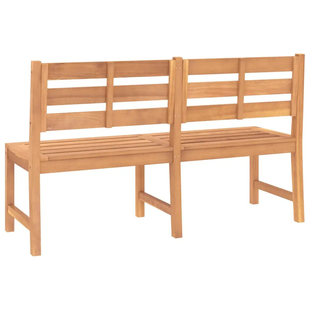 vidaXL Outdoor Patio Bench Garden Park Bench with Backrest Solid Wood Teak - Outdoor Bench