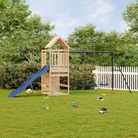 vidaXL Outdoor Playset Solid Wood Pine - Toys & Games > Outdoor Play Equipment > Swing Sets & Playsets