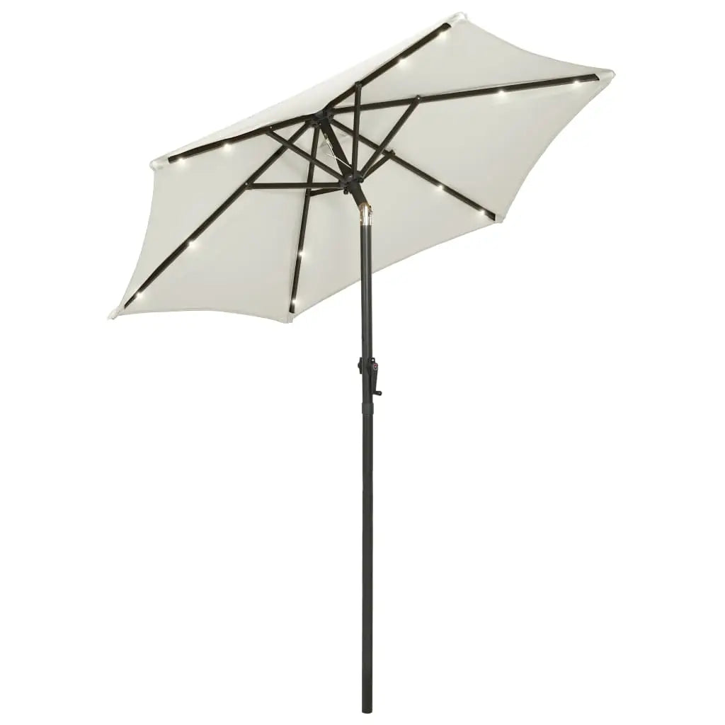 vidaXL Outdoor Umbrella Parasol with Solar LEDs Tilting Patio Sunshade Shelter - Umbrella
