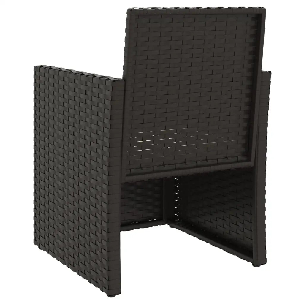 vidaXL Patio Armchair with Cushion Black Poly Rattan - Armchair
