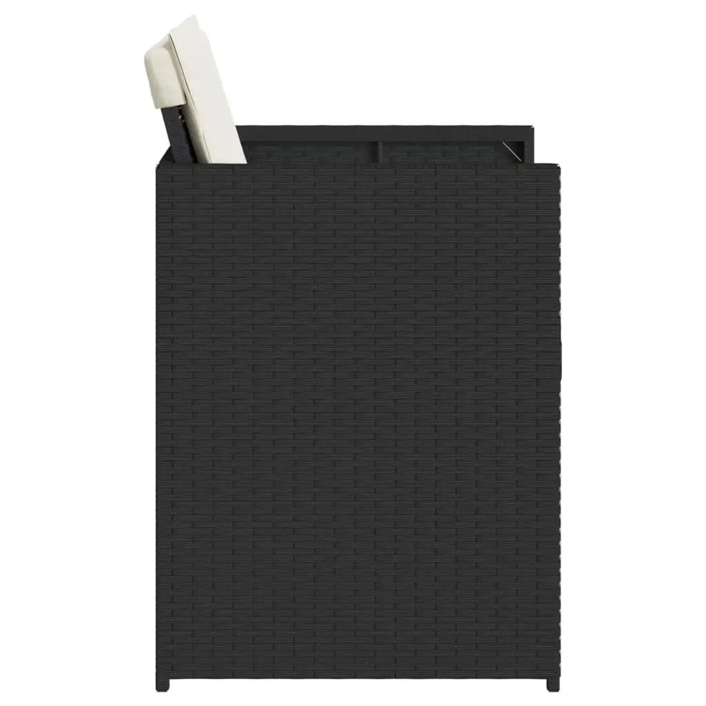 vidaXL Patio Chairs with Cushions 4 pcs Black Poly Rattan - Patio Chairs