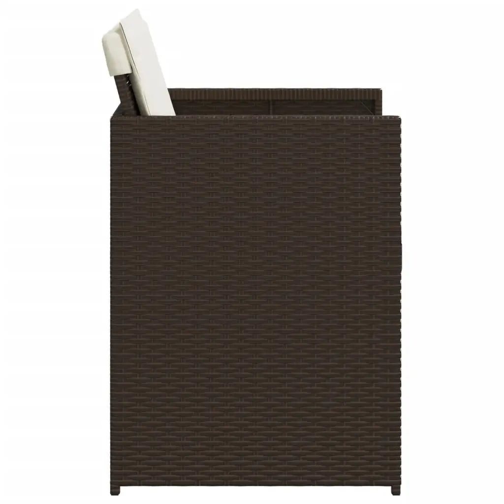 vidaXL Patio Chairs with Cushions 4 pcs Brown Poly Rattan - Outdoor Chairs