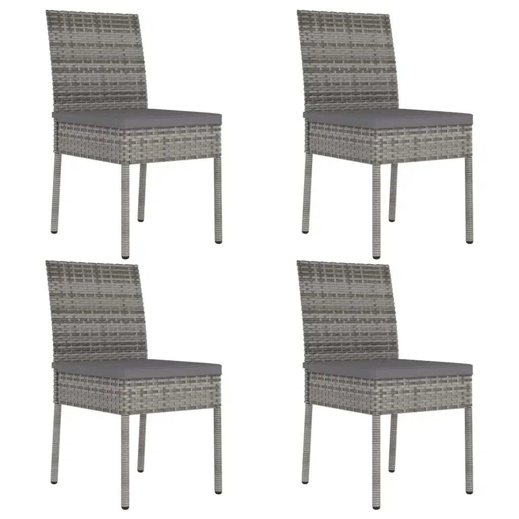 vidaXL Patio Dining Chairs 2 pcs Poly Rattan Black - Dining Chairs