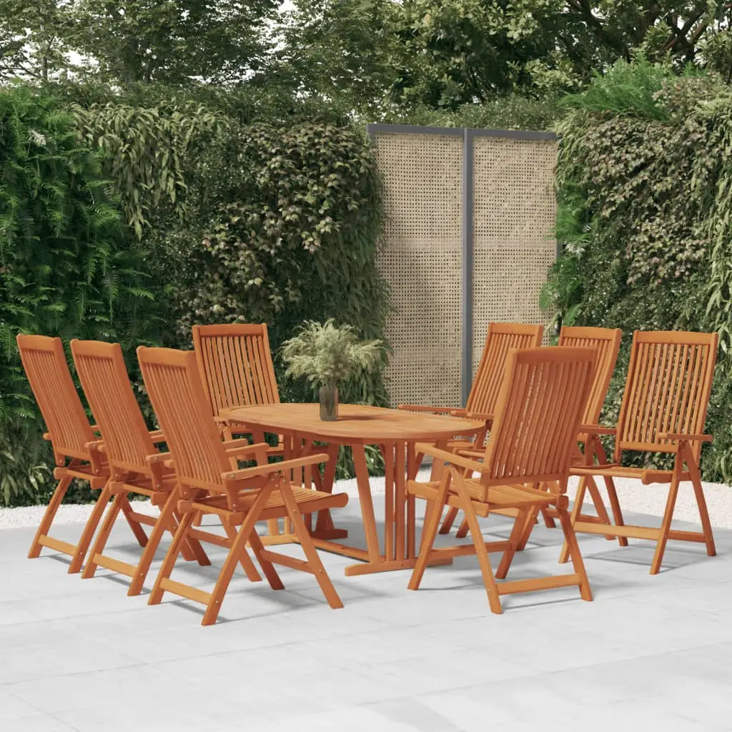 vidaXL Patio Folding Chairs Camping Garden Lawn Chair Solid Wood Eucalyptus - 8 pcs - Outdoor Chairs