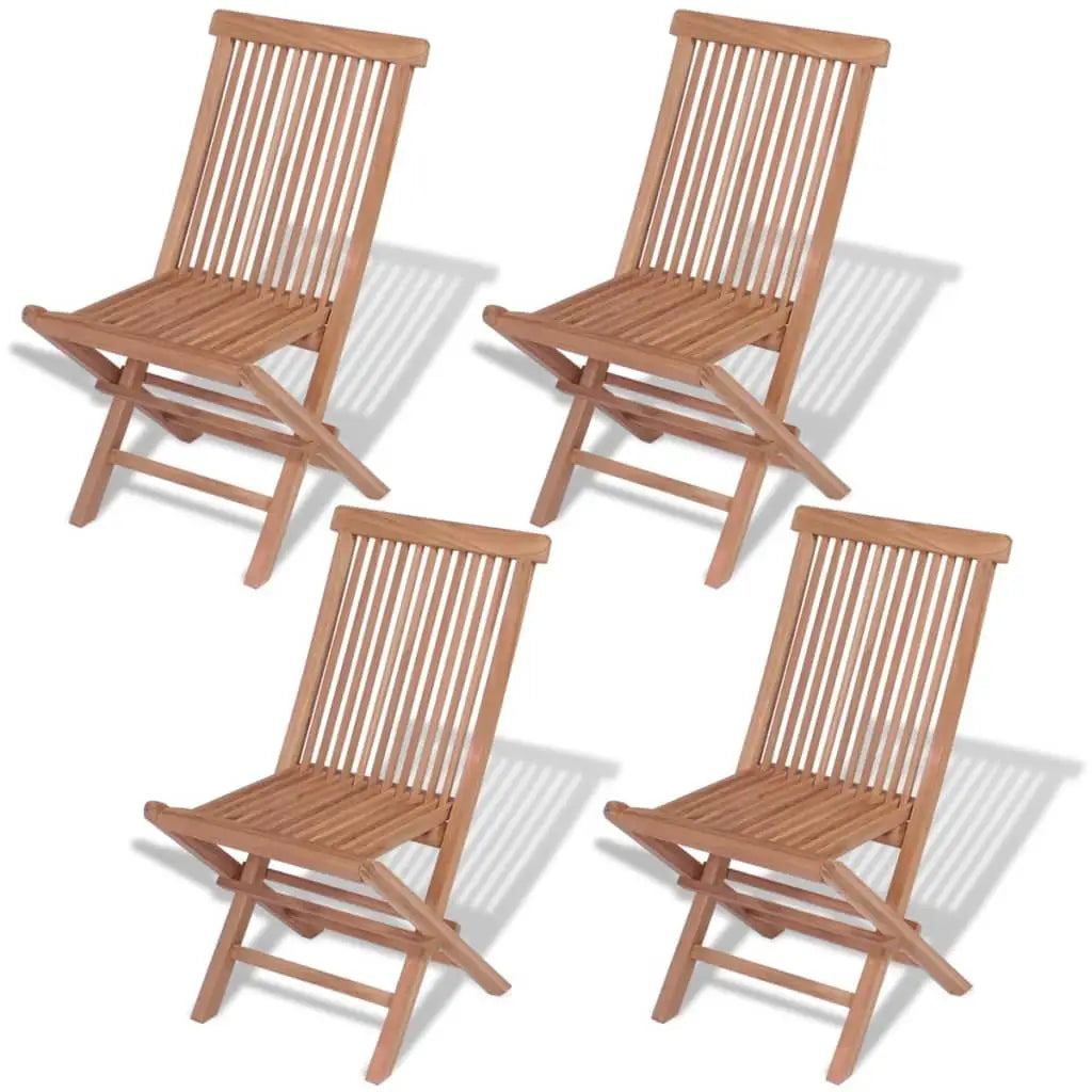 vidaXL Patio Folding Chairs Outdoor Garden Camping Lawn Chair Solid Wood Teak - Outdoor Chair